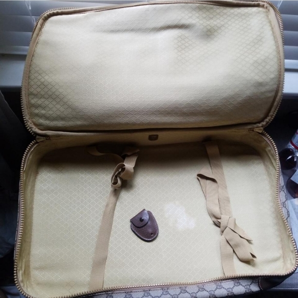Authentic Vintage Gucci GG Monogram Supreme Sherry Web Suitcase Luggage Travel - Picture 7 of 10